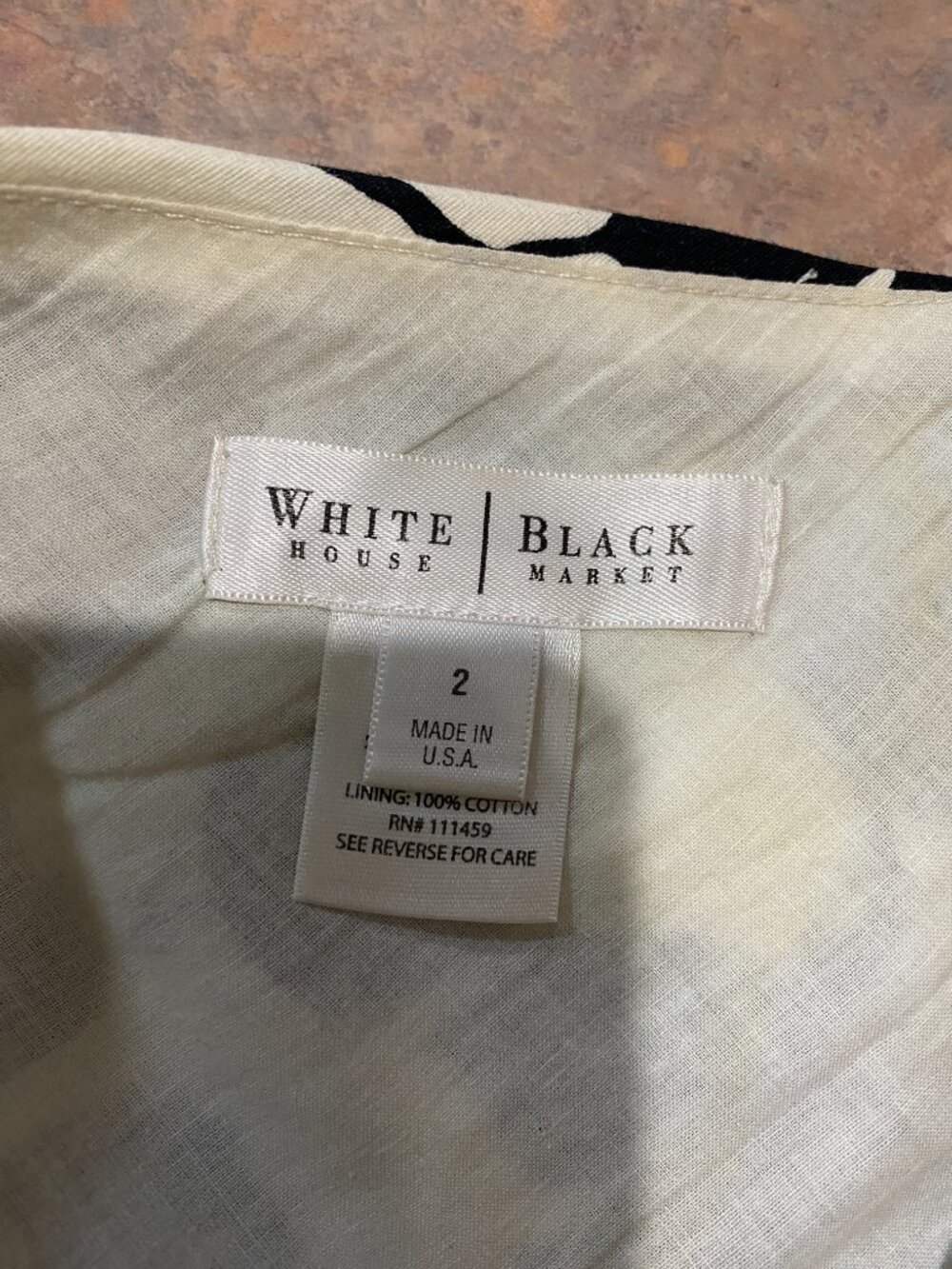 White House Black Market Black White Floral Skirt Size 2 Ruffle Hem A-Line - Picture 4 of 5